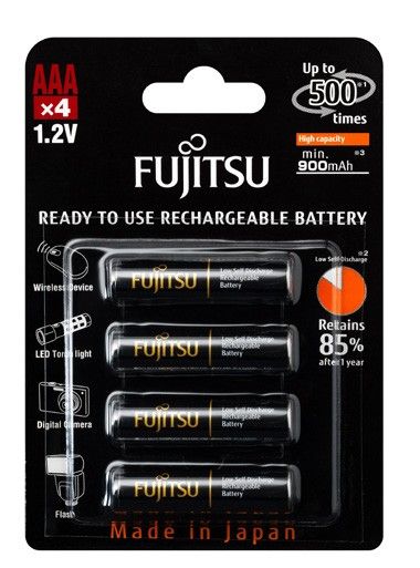 fujitsu ⁠AAA4 Rechargeable Batteries - Black