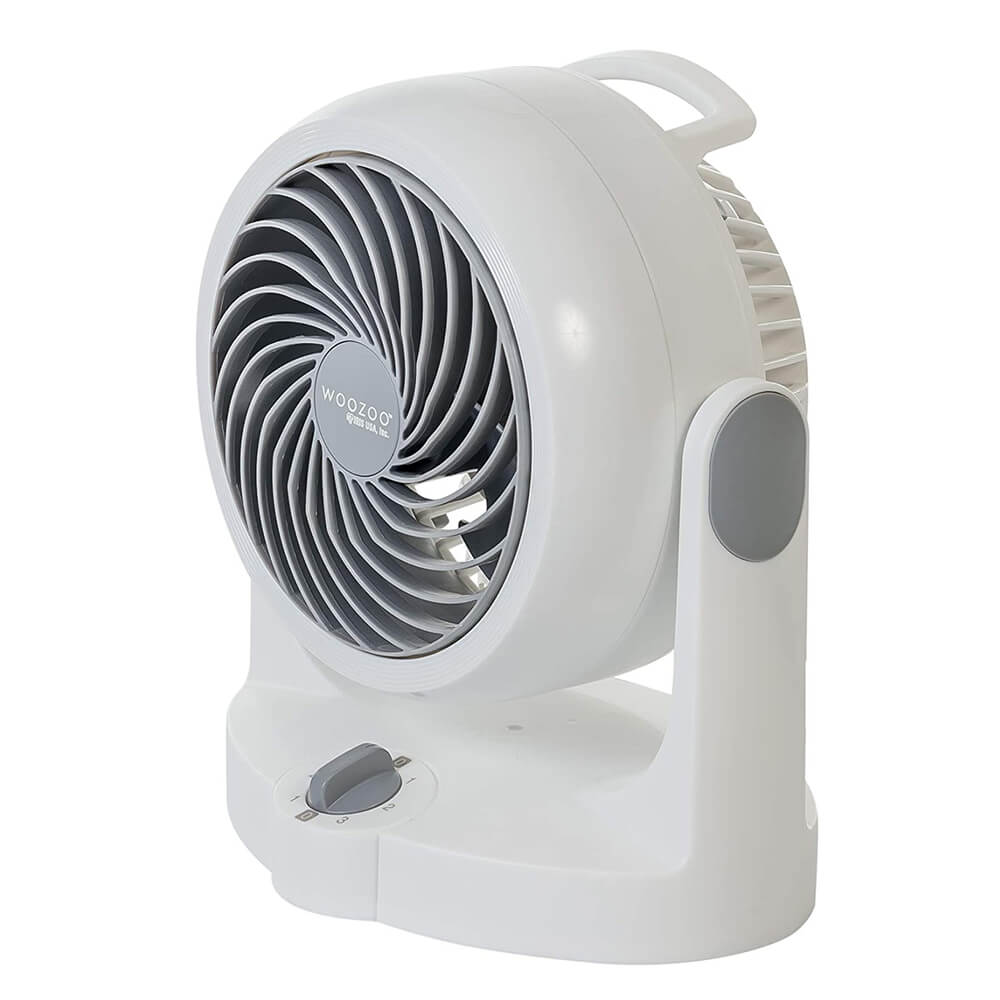 Woozoo PCF-HD15N - Silent desk fan / table fan, 34W, Vertically adjustable, Handle, 3 speeds, For area 13m²